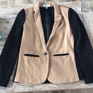 J. CREW contrast knit blazer